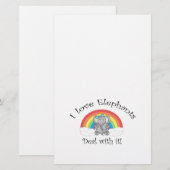 Ik hou van olifanten. briefpapier (Voorkant / Achterkant)