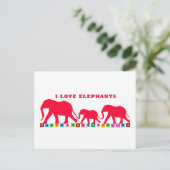Ik hou van Olifanten (Rood) Briefkaart (Staand voorkant)