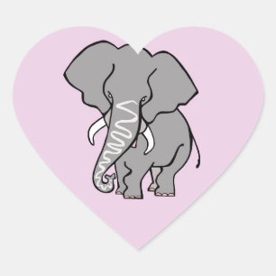 Ik hou van OLIFANTEN - Wildlife - Natuur - Roze Hart Sticker