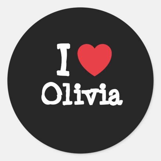 Ik hou van Olivia hart T-Shirt Ronde Sticker (Voorkant)