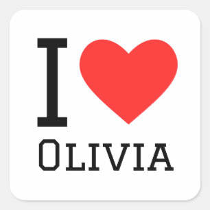 Ik hou van olivia vierkante sticker