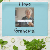 Ik hou van oma, aangepaste hart keuken handdoeken (Gevouwen)