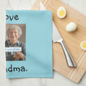 Ik hou van oma, aangepaste hart keuken handdoeken (Quarter Fold)