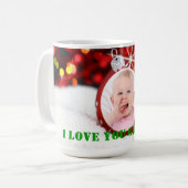 "Ik hou van oma" Aangepaste kerstbeker Koffiemok (Voorkant links)