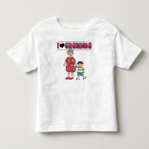 Ik hou van oma bruine haired jongen kinder shirts