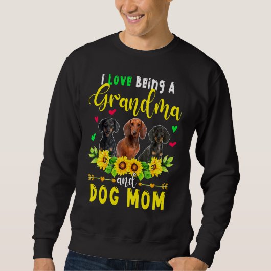 Ik hou van oma en Dog Mam Dachshund Dogs Trui (Voorkant)