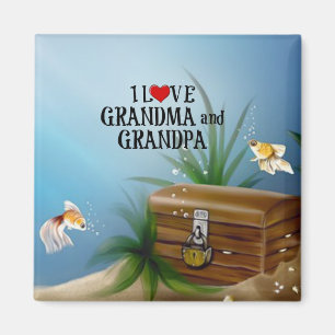 Ik hou van oma en opa magneet