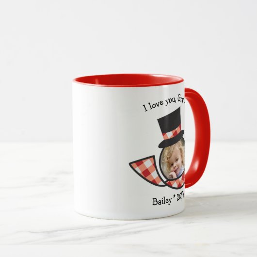 Ik hou van oma Snowman Face Kerstmis Mok (Voorkant rechts)