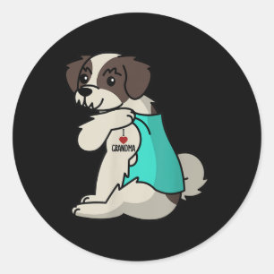 Ik hou van oma Tattoo Shih Tzu Grootmoeder Hond Ronde Sticker