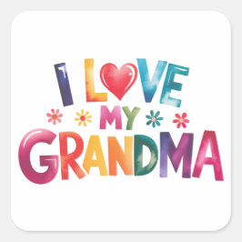 Ik hou van oma vierkante sticker
