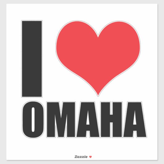Ik hou van Omaha Sticker (Vel)