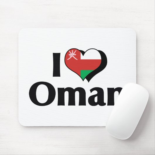 Ik hou van Oman Flag Muismat (Met muis)