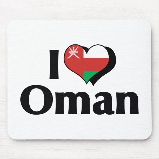 Ik hou van Oman Flag Muismat (Voorkant)