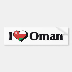 Ik hou van Oman-vlag Bumpersticker