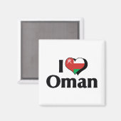 Ik hou van Oman-vlag Magneet (Voorkant / Achterkant)