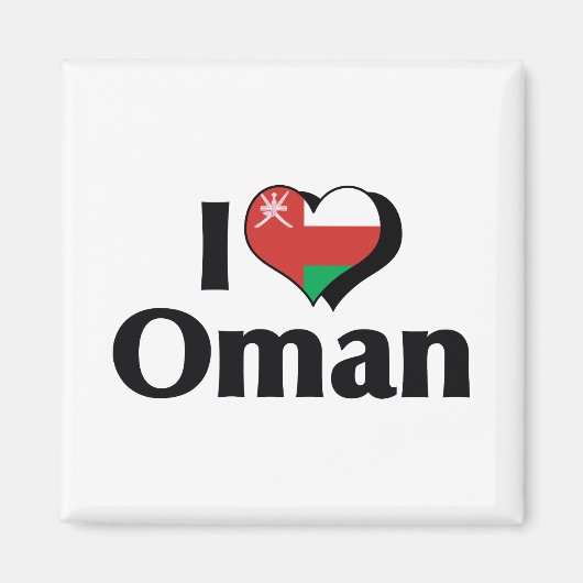 Ik hou van Oman-vlag Magneet (Voorkant)