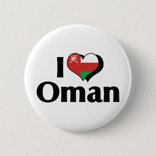 Ik hou van Oman-vlag Ronde Button 5,7 Cm