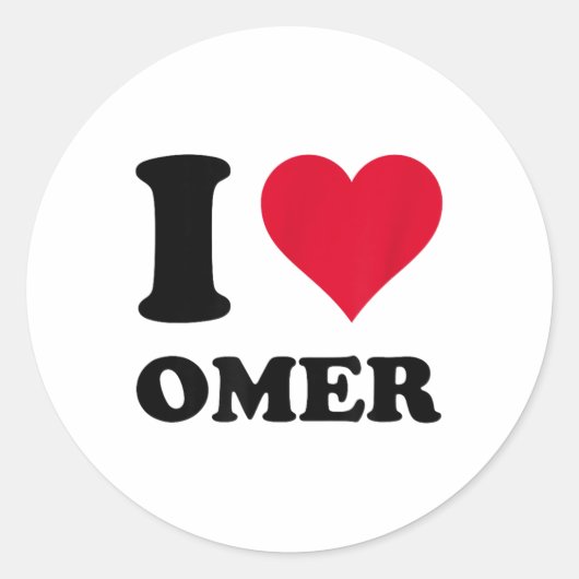 Ik hou van Omer _1 Ronde Sticker (Voorkant)