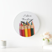 "Ik hou van Onderwijzen" Acrylwand-klok Grote Klok (Huis)