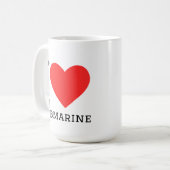 Ik hou van onderzeeër koffiemok (Voorkant links)