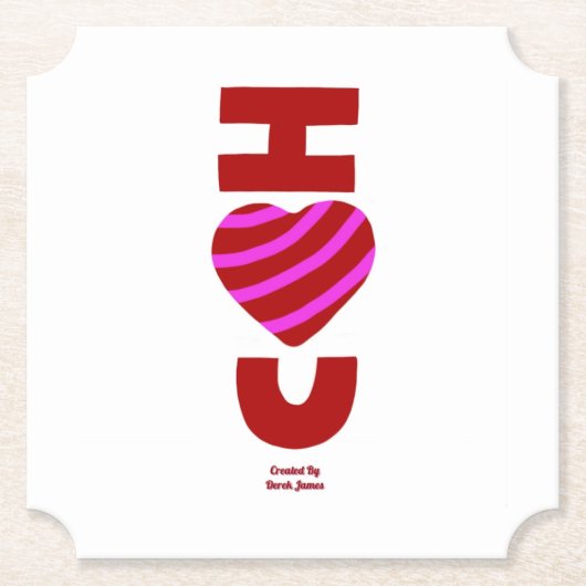 Ik hou van Onderzetter met papier (Voorkant)