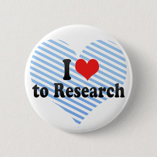 Ik hou van onderzoek ronde button 5,7 cm