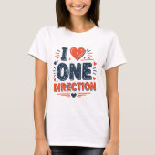 Ik hou van One Direction Shirt - 'I <3 One Directi (Voorkant)