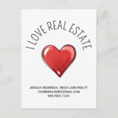 Ik hou van onroerend goed promotioneel hart briefkaart (Voorkant)