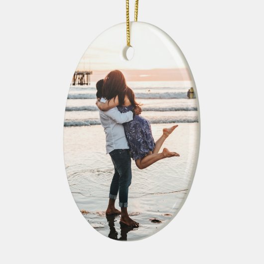 "Ik hou van ons" aangepaste fotoversiering Keramisch Ornament (Links)