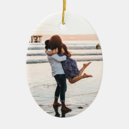 "Ik hou van ons" aangepaste fotoversiering Keramisch Ornament