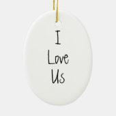"Ik hou van ons" aangepaste fotoversiering Keramisch Ornament (Achterkant)