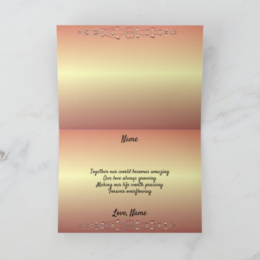 Ik hou van ons Jubileum Puerto Sunset 1739 Kaart (Binnen)