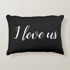 "Ik hou van ons" op Black & White Accent Pillow Kussen
