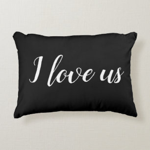 "Ik hou van ons" op Black & White Accent Pillow Kussen