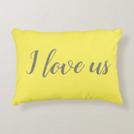 "Ik hou van ons" op  gele piloot Accent Kussen