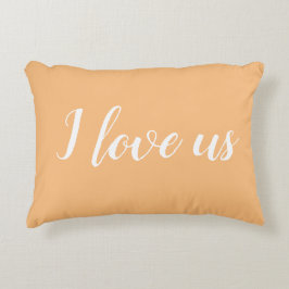"Ik hou van ons" op Pretty Orange / Peach Accent K Kussen