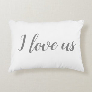"Ik hou van ons" op White & Grey Accent Pillow Accent Kussen