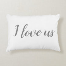 "Ik hou van ons" op White & Grey Accent Pillow