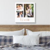 Ik hou van ons Roos Gold Script Weddendoek Canvas Afdruk (Insitu (Slaapkamer))