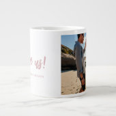 Ik hou van ons script één fotoroze grote koffiekop (Voorkant)