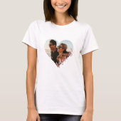 Ik hou van ons Script Heart Foto Roze T-shirt (Voorkant)