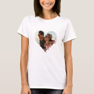 Ik hou van ons Script Heart Foto Roze T-shirt