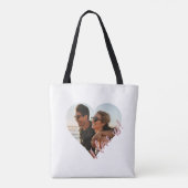 Ik hou van ons Script Heart Foto Roze Tote Bag (Achterkant)