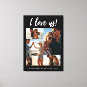 Ik hou van ons Script Photo Black en White Canvas Afdruk (Voorkant)