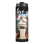 Ik hou van ons Script Photo Black en White Thermosbeker (Voorkant)