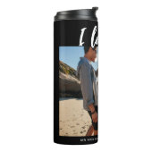 Ik hou van ons Script Photo Black en White Thermosbeker (Gedraaid links)