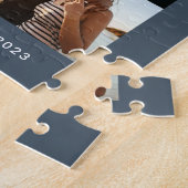 Ik hou van ons Script Photo Blue en White Legpuzzel (Zijkant)