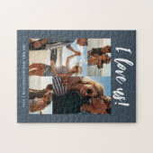 Ik hou van ons Script Photo Blue en White Legpuzzel (Horizontaal)