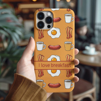 Ik hou van ontbijt, Voedingspatroon in geel iPhone 15 Pro Case