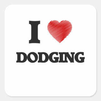 Ik hou van ontwijken vierkante sticker